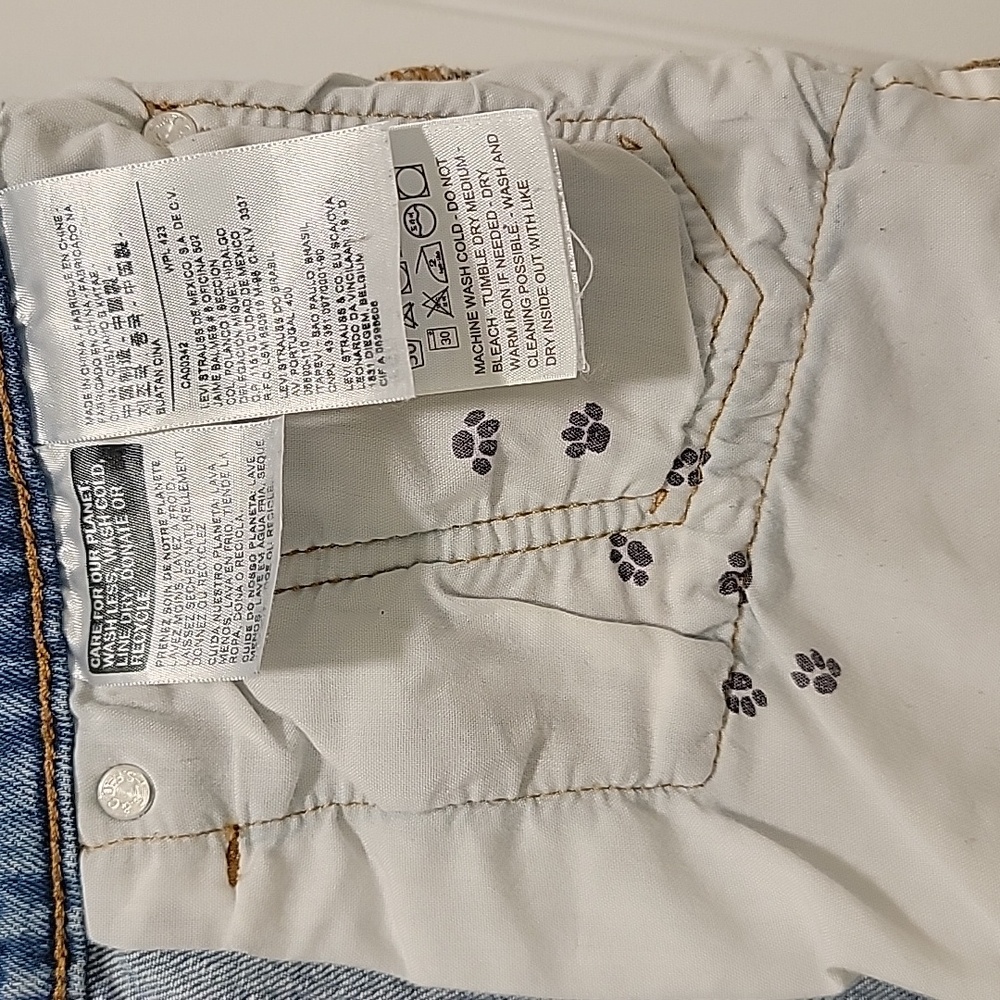 Snoopy Levis 501 Yellow Tag Button Fly Shorts Size 26 - Picture 4 of 13